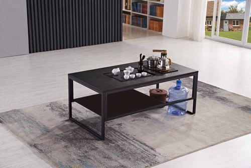 豪华钢架火烧石茶几